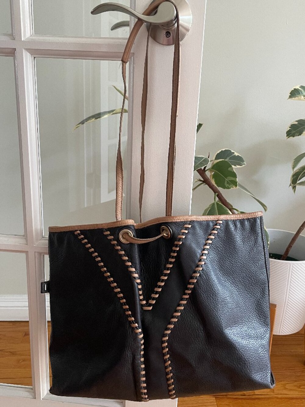 ysl vintage leather tote